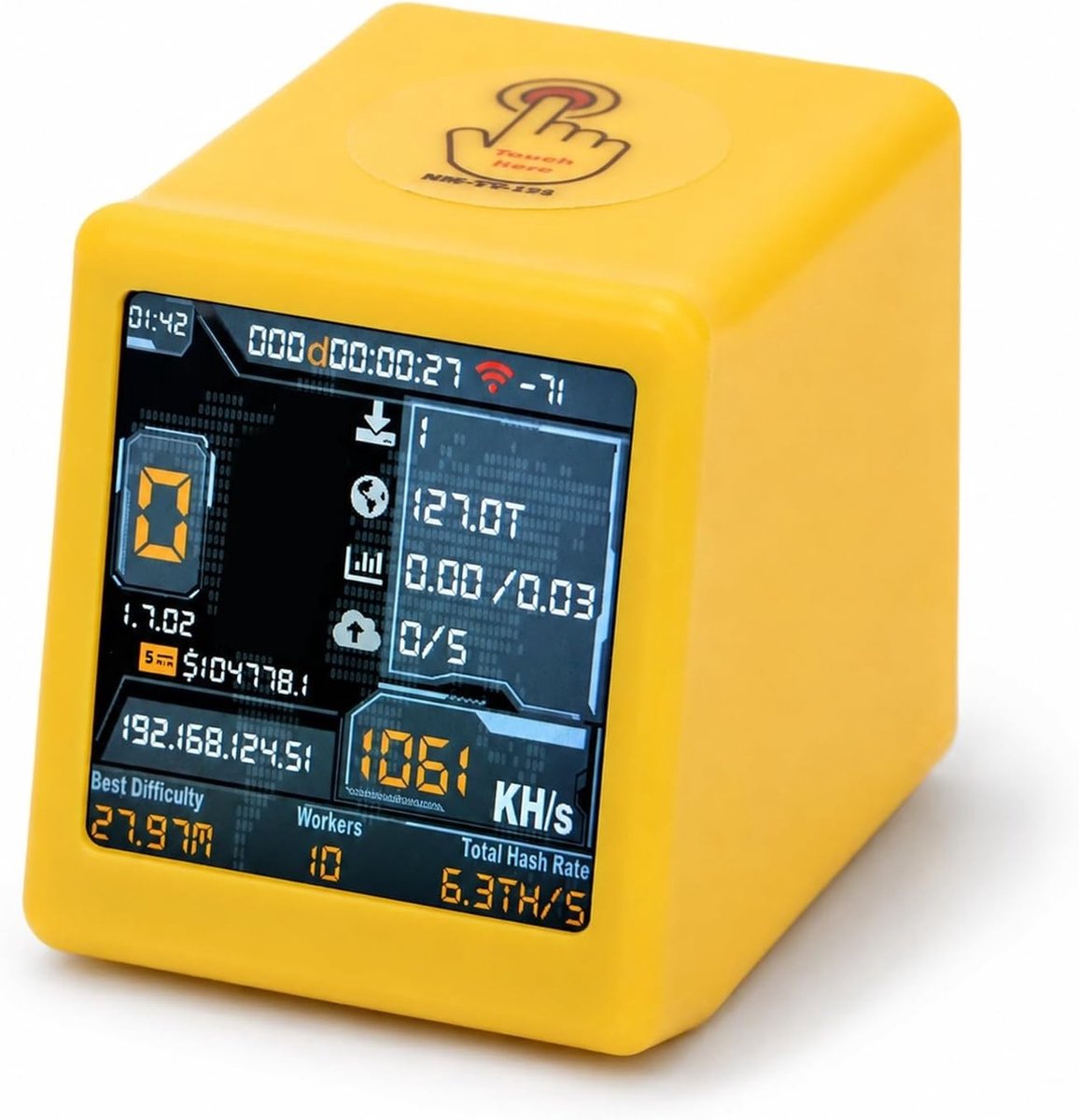 Lottery Miner 1060 KH/s Hashrate, WiFi en Bluetooth Cryptocurrency Mining Machine met Slim Display, Geschikt voor Bitcoin en Dogecoin Mining
