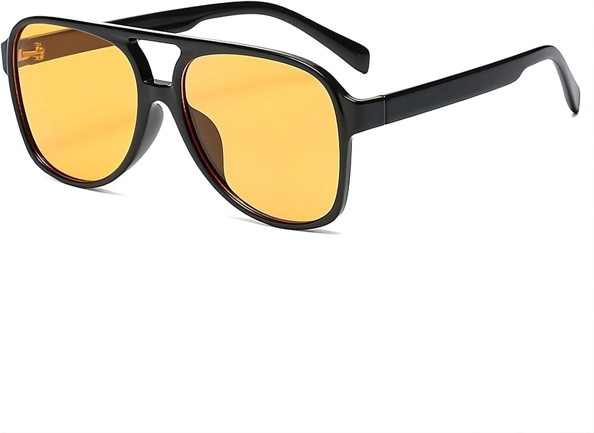 Zonnebrillen - Met unisex esthetiek - 100% UV 400 bescherming - UV400 getest - gele glazen oranje glazen Fear Looting