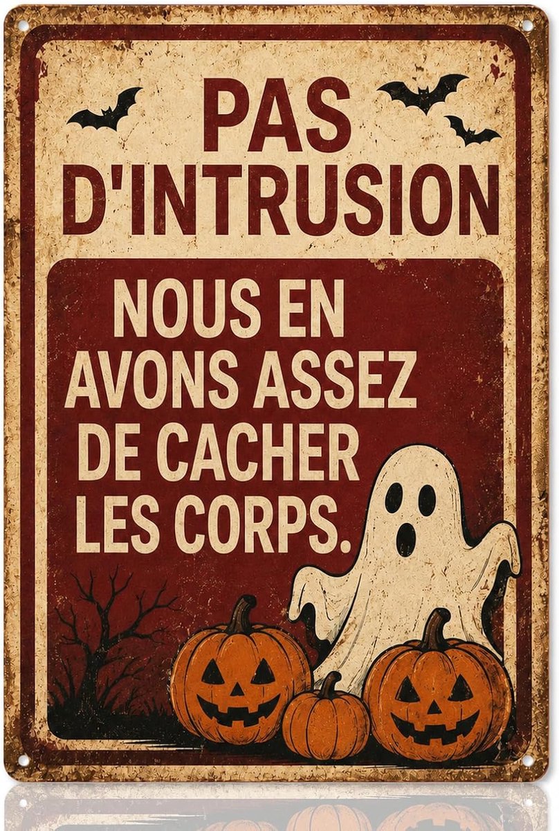 Halloween-bord, 20 x 30 cm, vintage decoratie, humoristisch