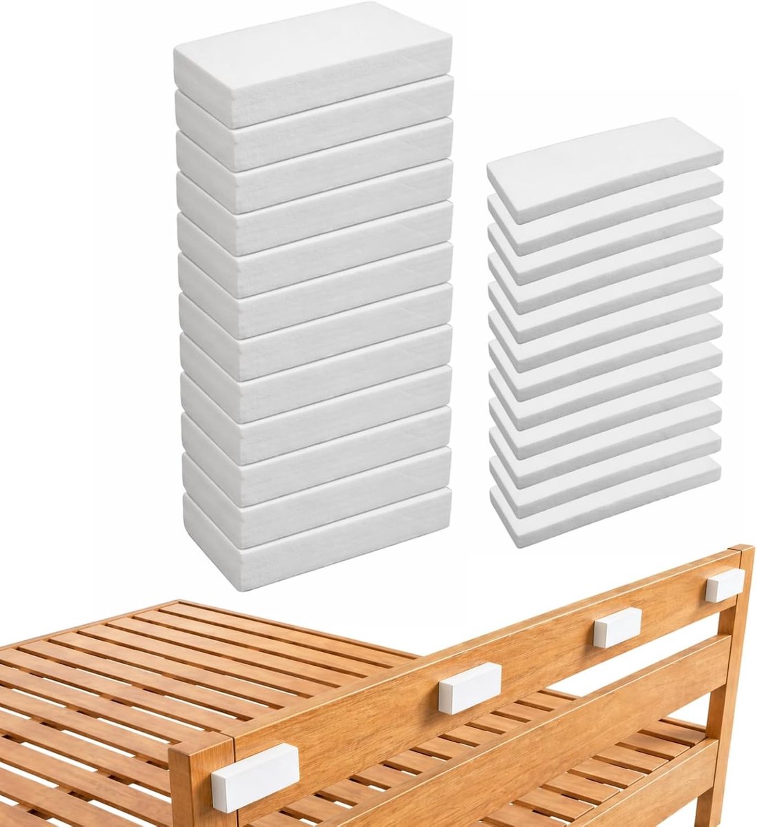 Set van 24 zelfklevende EVA-schuim wandbeschermers voor bedframes en meubels, perfect voor wandbescherming en stootpreventie (wit)