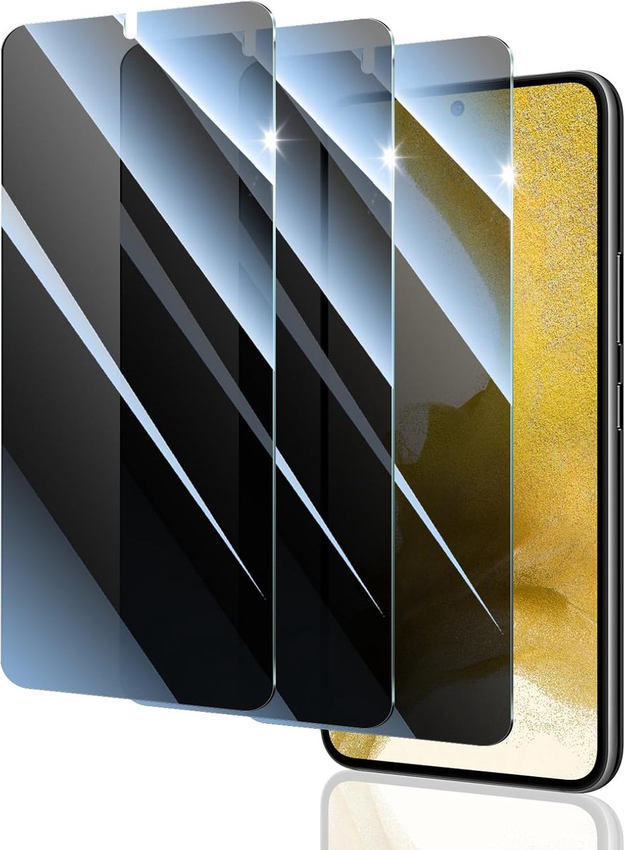 3 stuks gehard glas anti-spion voor Samsung Galaxy S22/S23, anti-spionageglas, displaybescherming, accessoires, beschermfolie, krasbestendigheid, hardheid 9H