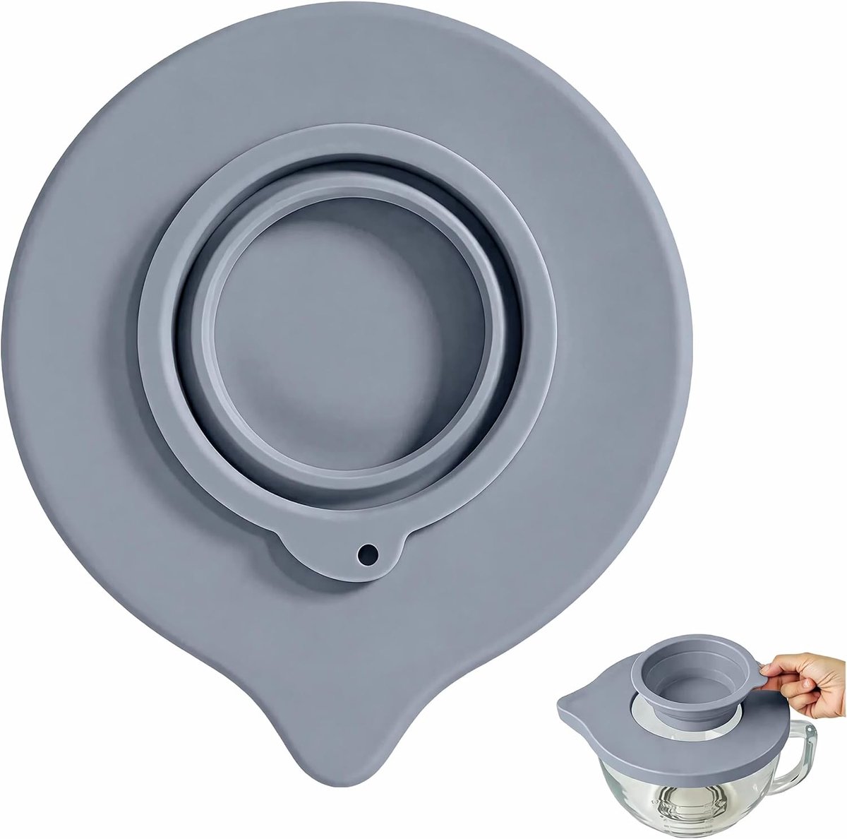 Kom compatibel met de Kitchen Aid K5GB glazen kom van 4,5 tot 5 liter, spatbescherming met schenktuit, accessoires voor blender tegen een betaalbare prijs