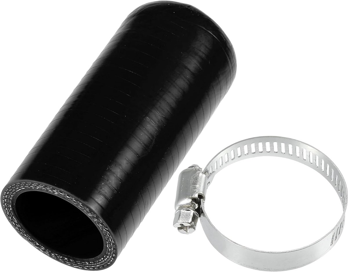 1 set 32 mm 1,26" ID siliconen slangdop aanzuig-vacuümslang-eindstop met klem - auto voor koelmiddel-verwarmingsomleiding vacuüm wateraansluiting - siliconen zwart