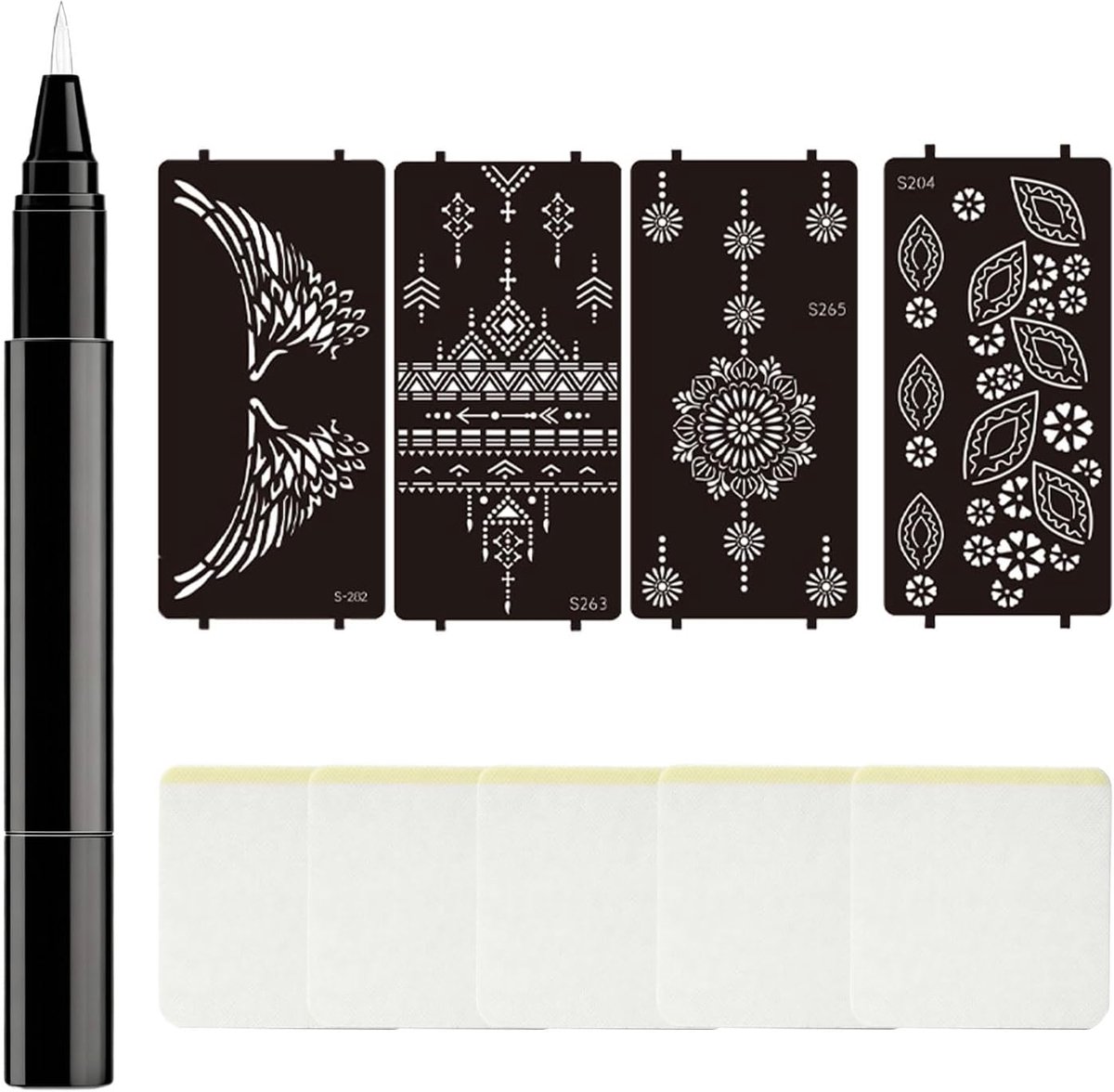 Tijdelijke Tattoo Stiften met 4 Tattoo Stickers