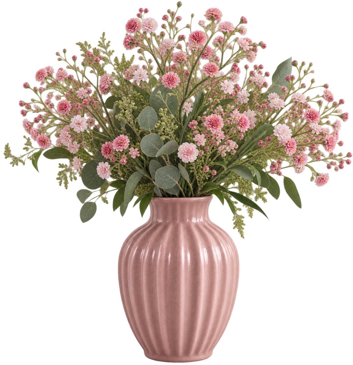 Bellatio Design Kunstbloemen Gipskruid Viette - 4x - 45 cm - roze - takken - kunst zijdebloemen - Gypsophila