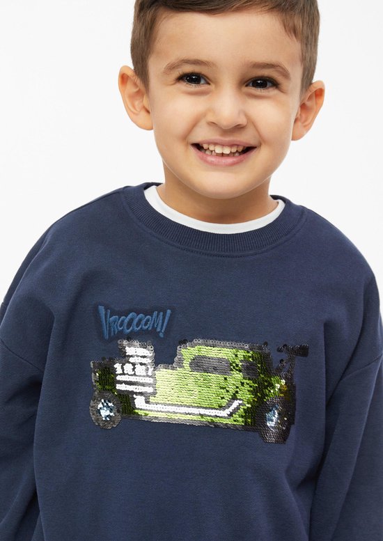 s.Oliver - male - Oversized sweatshirt met omkeerbare pailletten en borduursel