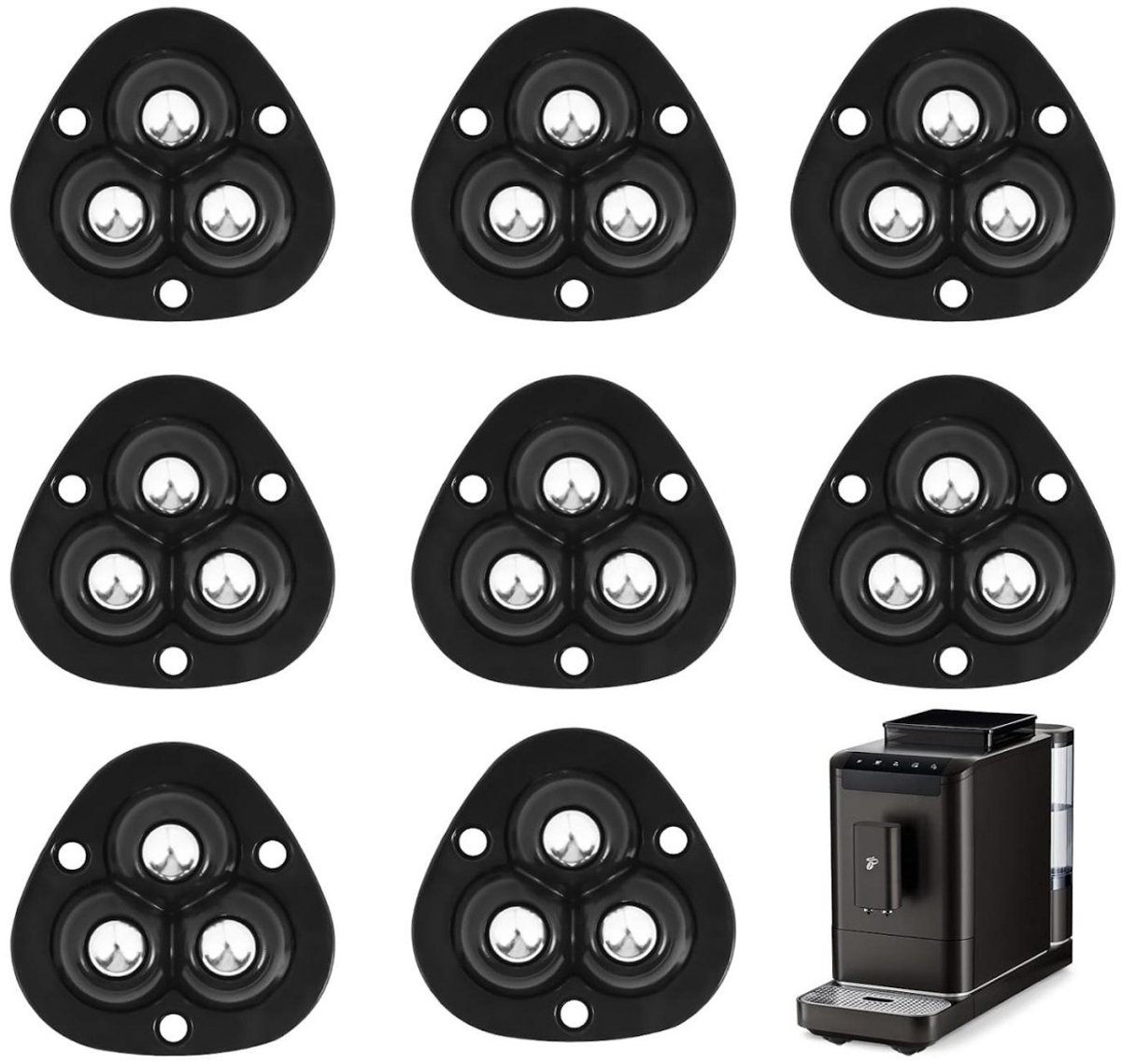 SSTRWGOOD 8 Stuks Zwenkwielen voor Meubels - Zelfklevende Möbelrollen - Stille en Slijtvaste Kogelwieltjes met Hoge Draagkracht - Geschikt voor Keukenapparatuur, Elektronica en Meubilair - Kunststof - 360° Roterend