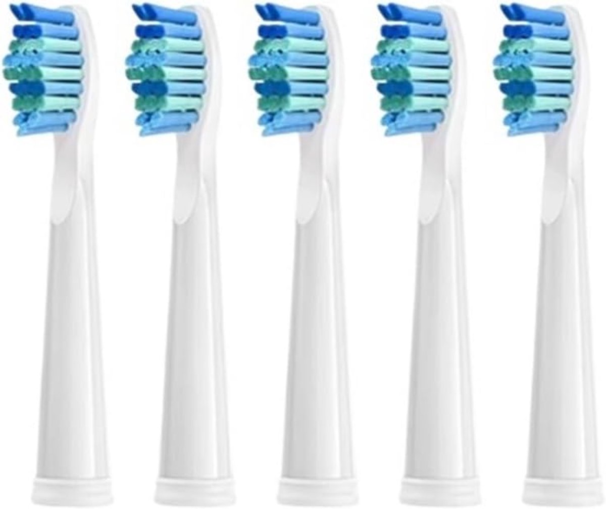 Vervangende borstelkoppen, 6 stuks, wit — Geschikt voor Fairywill D7/D8/FW507/FW508/FW551/FW2011/FW917/FW959/FW515 en Seago SG-E9