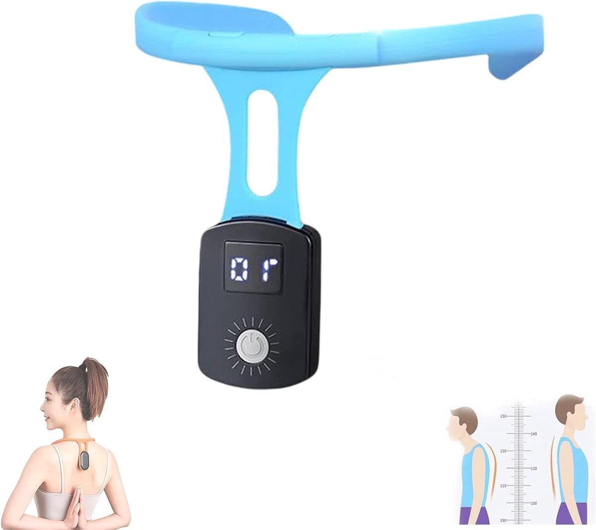 Ultrasoon draagbaar lymfatisch - intelligente houdingscorrector, nekinstrument, vibratie, ophalen van 25 graden continuïteit van één week, voor volwassenen en kinderen