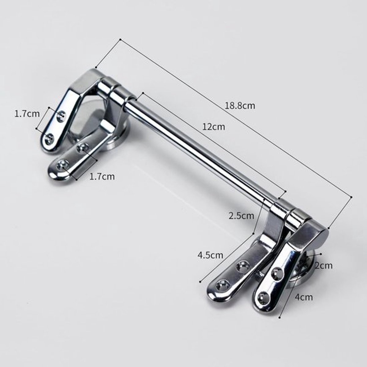 WC-bril scharnier - Toiletdeksel bevestiging - Badkamer reparatie - Roestvrij staal - 195 cm lengte - Zilver