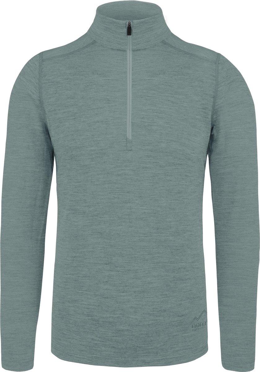 Heren-shirt met lange mouwen van merinowol en 1/4 rits „Canberra“ Blauw