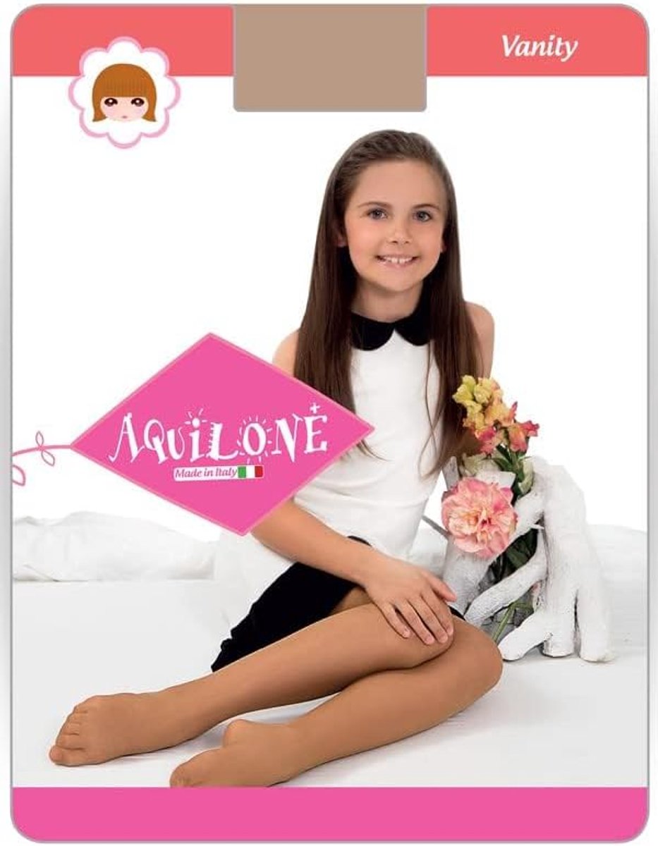 Panty voor meisjes, 20 geld, elastisch, elegante sokken, maximaal comfort, hoge kwaliteit, Made in Italy, zwart., 8 Jaar