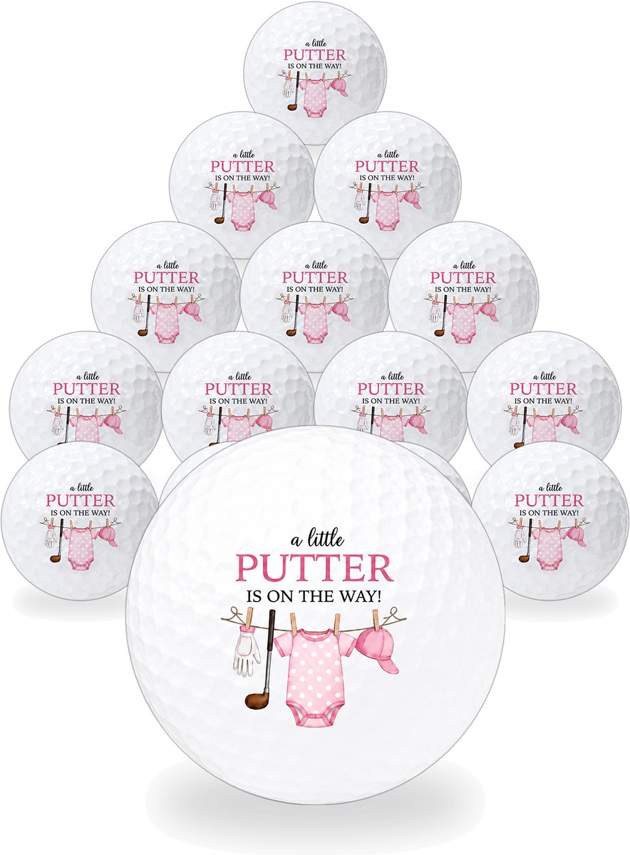 Golfballen Baby Girl - Geboorte Golf Cadeau - 15 stuks - Wilson - Bedrukte Golfballen