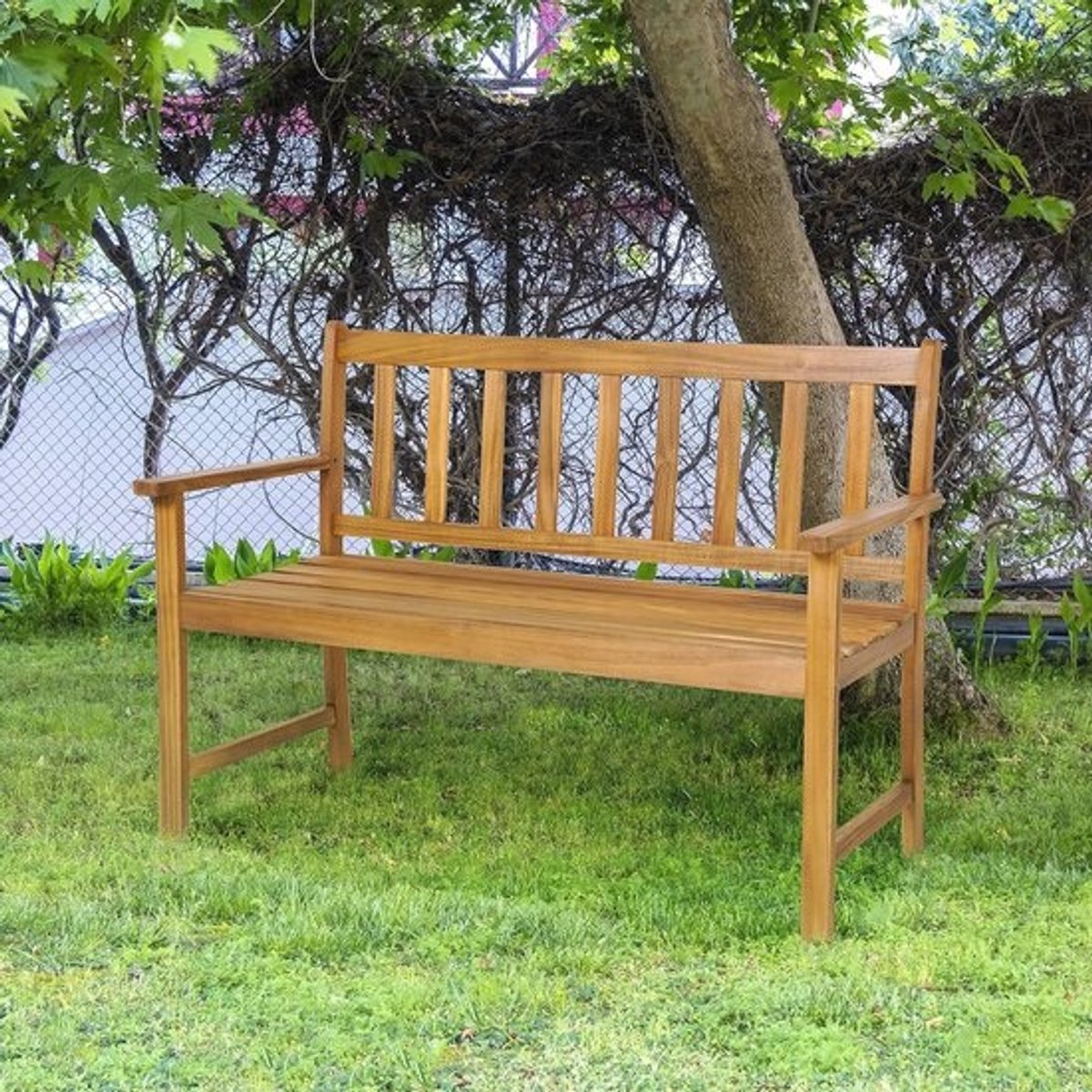 Massieve Houten Tuinbank voor 2 Personen - Ergonomisch Ontwerp, Tot 360 kg Belastbaar, Voor Tuin, Balkon en Terras