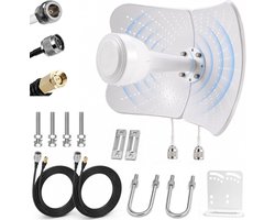 4G LTE 5G Antenne Outdoor Dual Band 22dBi Gain,600-6000MHz Ultra Wide Band | MIMO Directionele antenne voor router 4G 5G NB-IoT LoRa, met 2 x 10 m kabel, externe antenne SMA/TS9