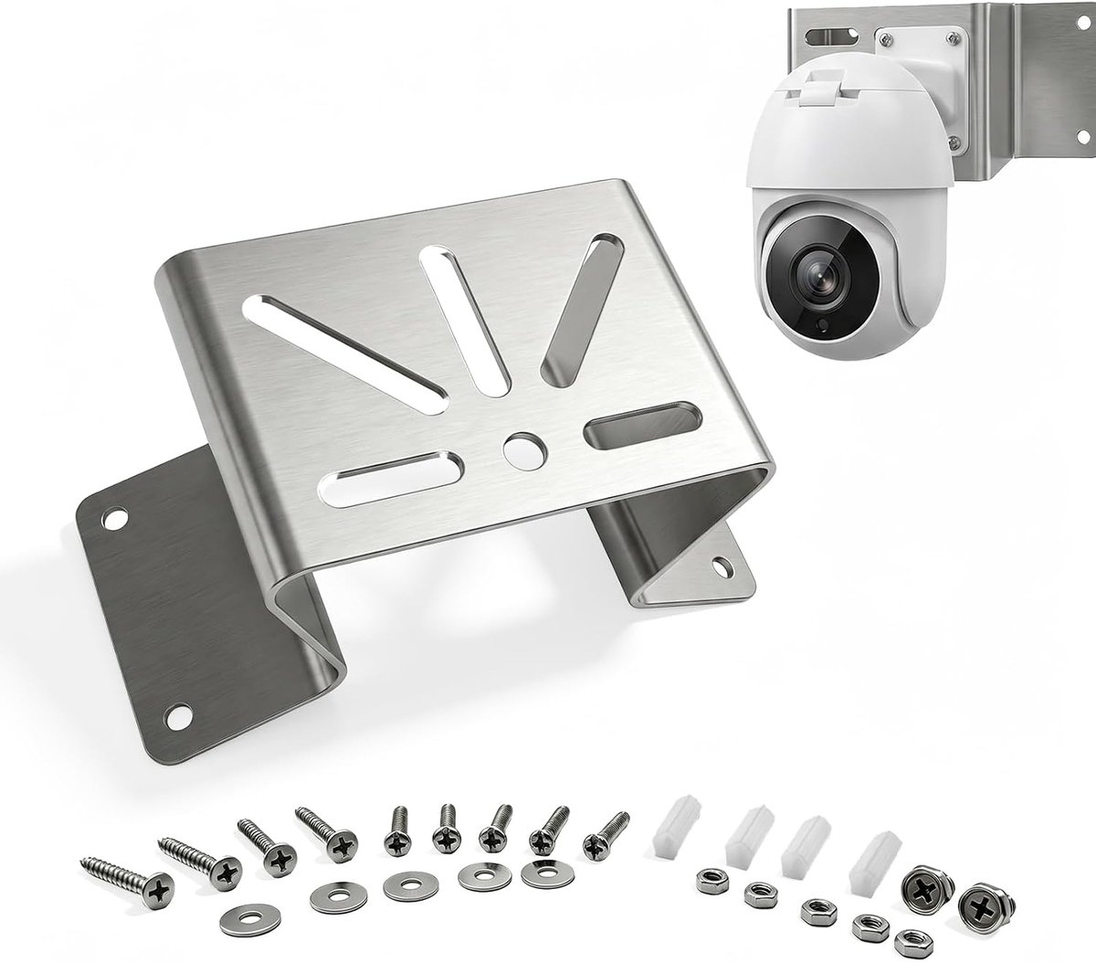 Hoekhouder van metaal voor SoloCam S340, Security-compatibel, 270° gezichtsveldvergroting aan de buitenhoeken, roestvrije houder voor PTZ-camera, ideaal voor bewaking