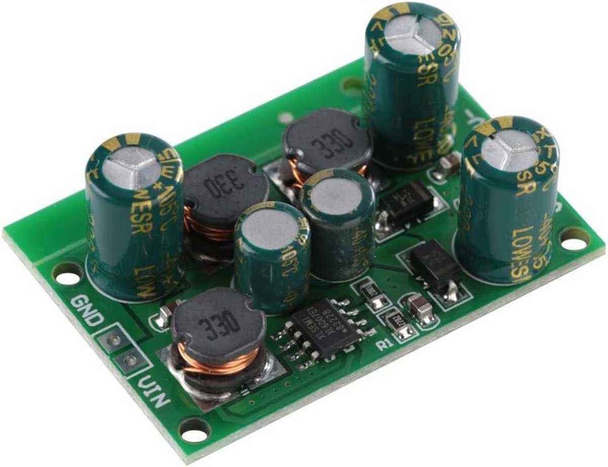 Voeding voor positieve en negatieve spanning met boost- en step-down functie, 3-24V invoer, ±5VDC uitvoer