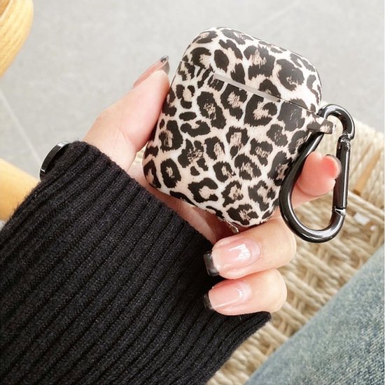 Schokbestendige Hoes voor AirPods 2e/1e Generatie - Schattig Luipaardprint Design met Sleutelhanger - Siliconen Cover voor Jongens en Meisjes — afbeelding 3