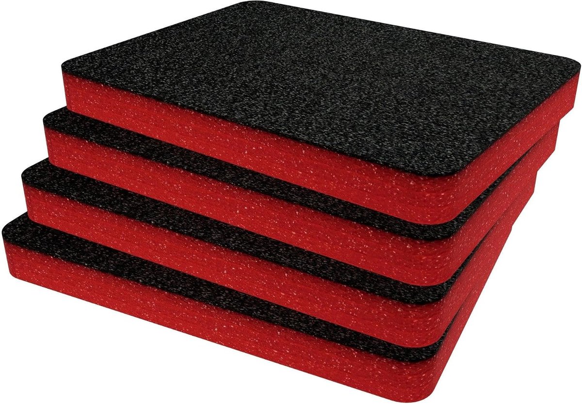 Foam Inzetpakket gemaakt voor Peli 1400 - gesneden en schil schuiminzetstukken voor Peli-hoesjes, camera-opslag, fotografie-organisatie rood/30 mm
