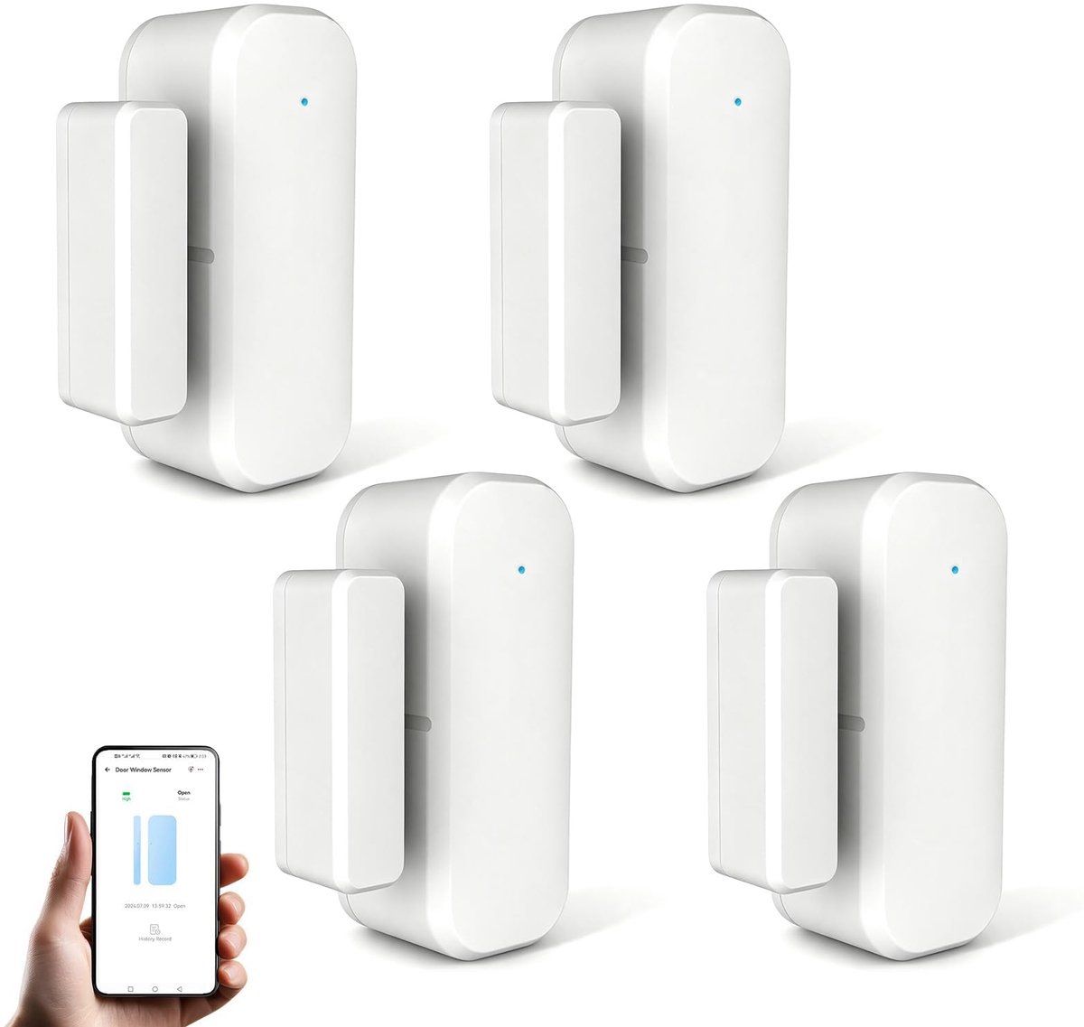 deursensor draadloos - 4 stuks - energiebesparend - app op afstand bewaking - ShopVlot