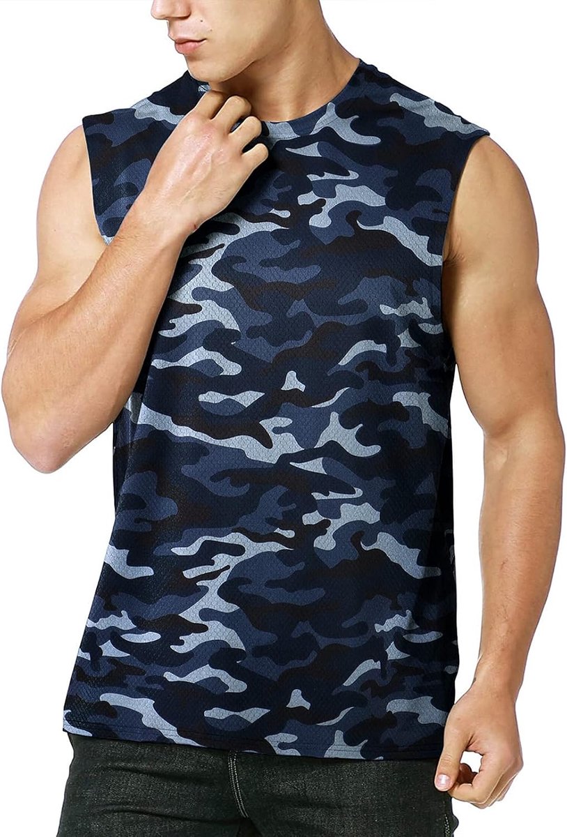 Tanktop voor heren, okselshirts Sport Mouwloos Shirt Onderhemd Fitness Mouwloos T-shirt voor Running Jogging Gym heren Vest