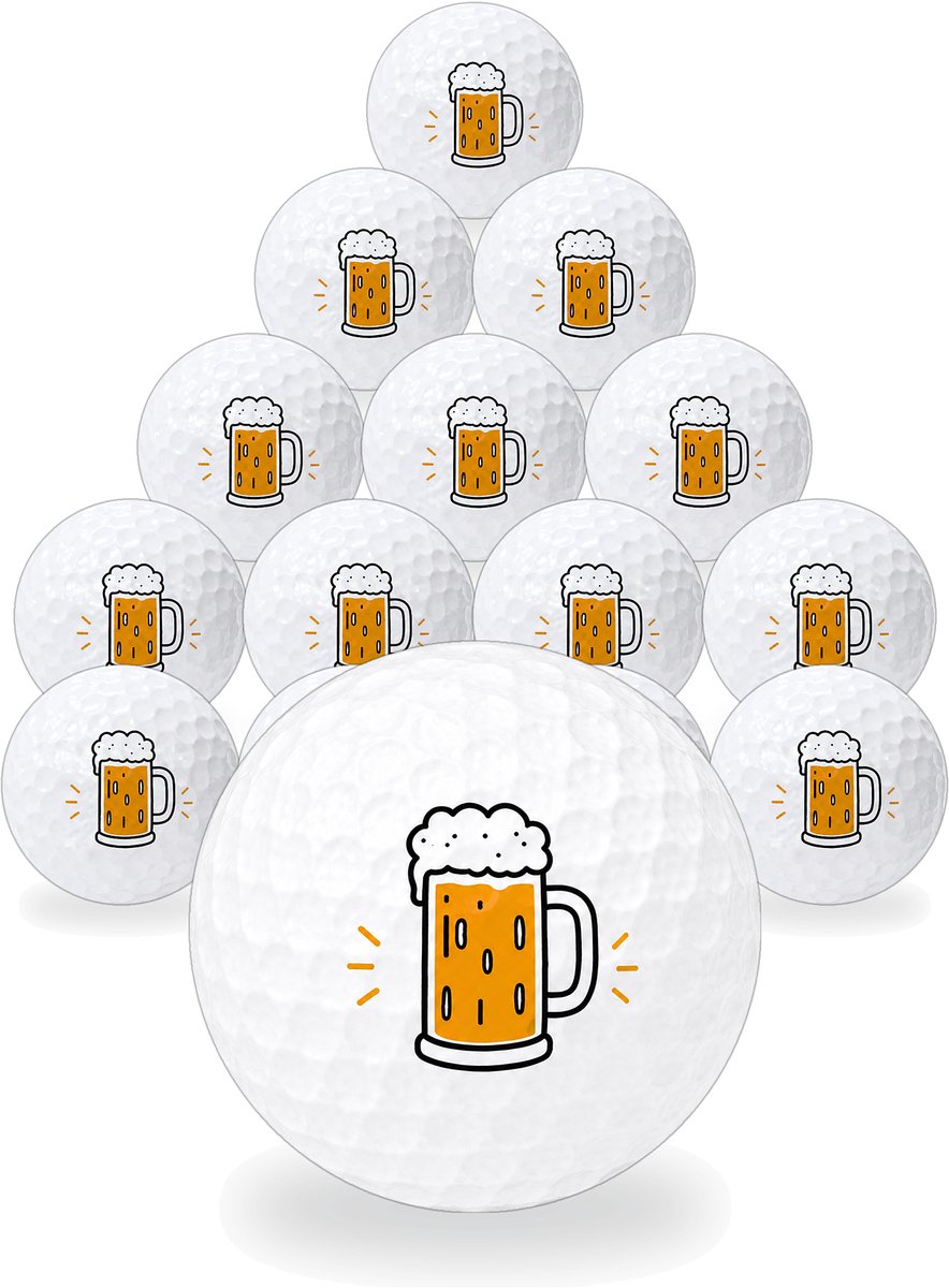 Wilson Golfballen Biertje - Feest Golf Cadeau - 15 stuks - Golfbal met Opdruk