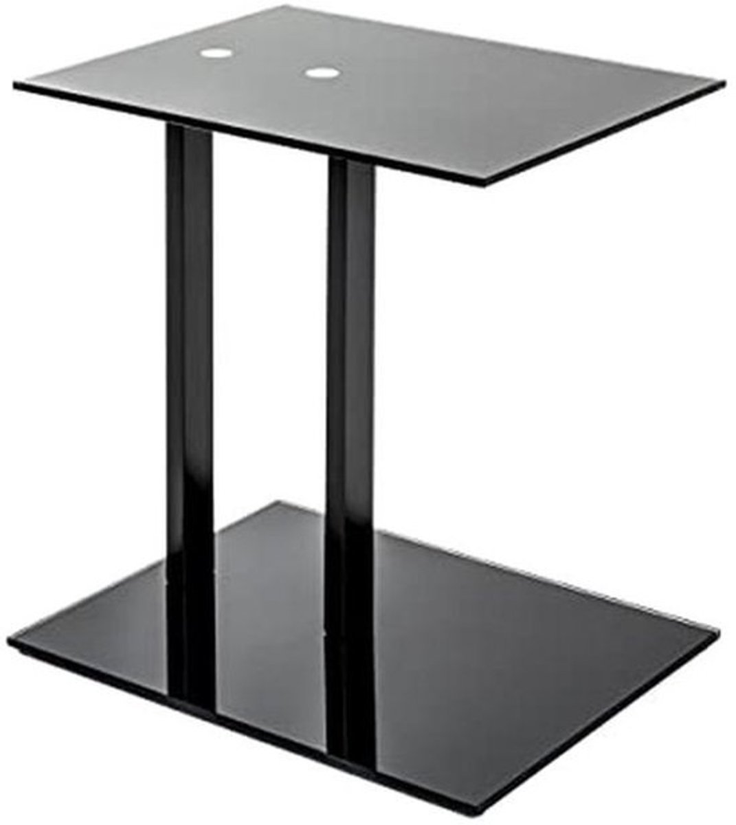 Bijzettafel - Tafel - Woonkamer Decoratie - Veiligheidsglas - 45 x 35 x 50 cm - Zwart