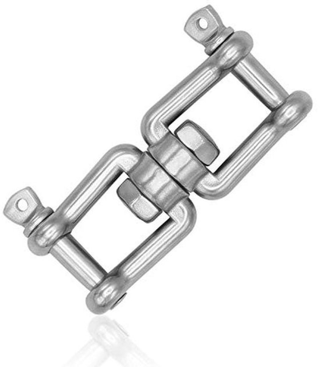 RVS draaiverelement 10 mm XL - 2550 kg belasting voor hangstoelen, schommels en meer