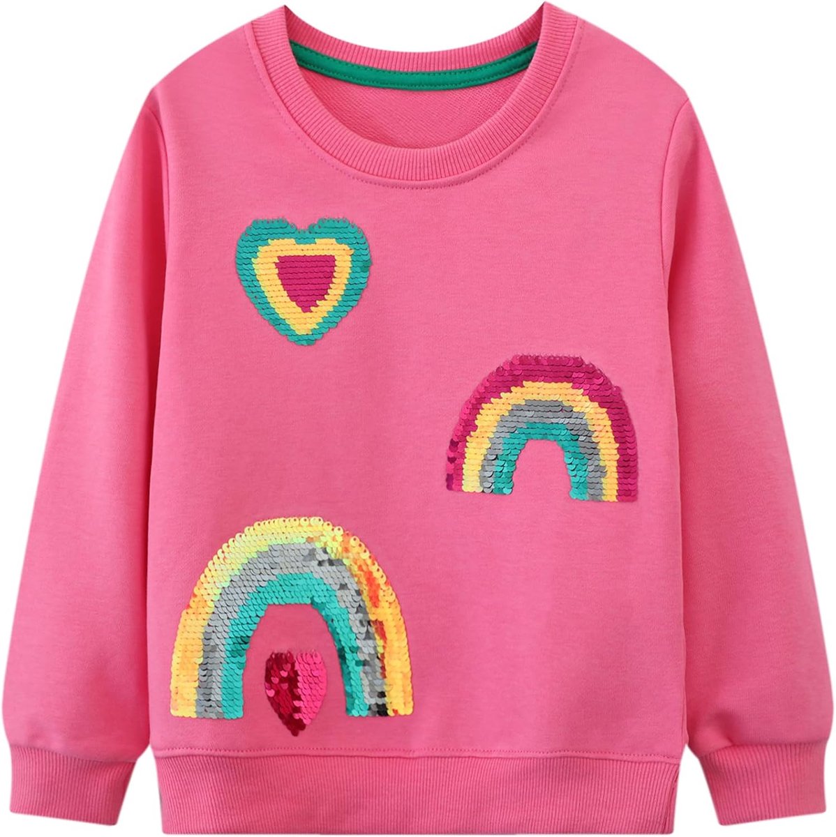 Sweatshirt Meisje Pailletten Borduurwerk Glitter Applique Kinderen Gebreide Truien Peuter Katoen Lange Mouwen Dierenpatroon T-Shirt Ronde Hals Lente Herfst Pullover Casual Top Leeftijd 2-7 Jaar