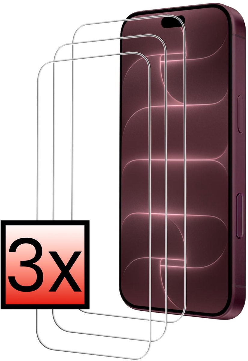 Screenprotector - 3 stuks - Geschikt voor Apple iPhone 18 Pro Max - Volledige Dekking - Met Dichte Notch Full protection - Beschermglas - Gehard Glas - Tempered Glass - Screen Protector - Bescherm Cover