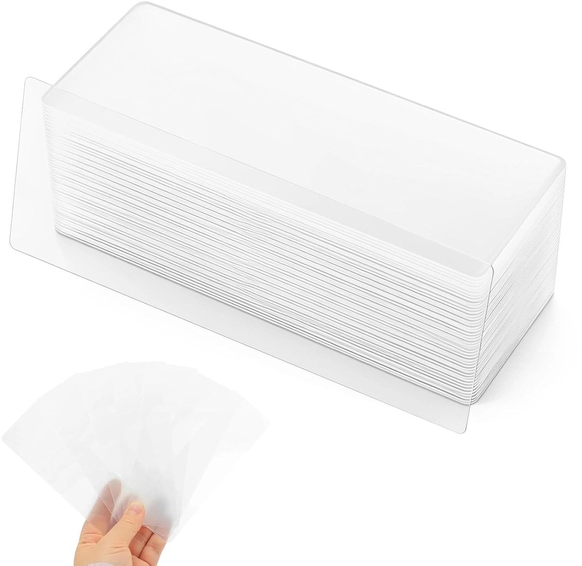 Pak van 60 transparante nano-plakbandjes, wasbaar, herbruikbaar en ideaal voor knutselen - 9,2 x 3,5 cm