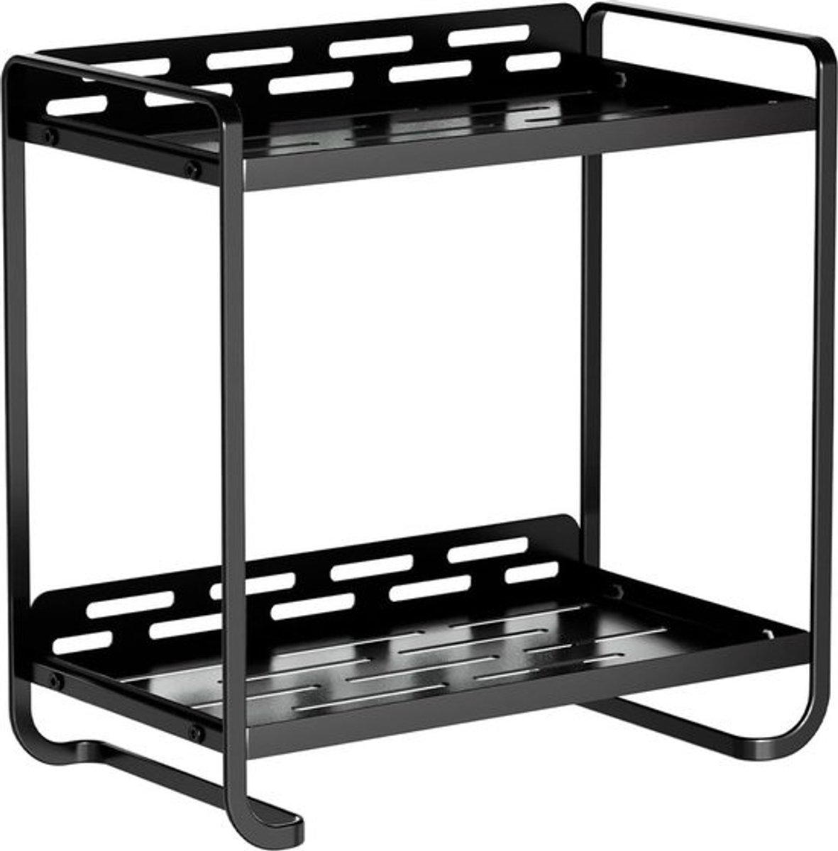 Make-up organizer, 2 verdiepingen, cosmetica-opbergmand, parfumorganizer, huidorganizer, badkamerorganizer voor commode, slaapkamer, woonkamer (zwart)