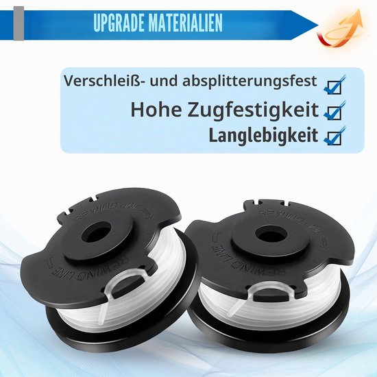 6 Stuks Vervangende Trimmerspoelen voor Accu-Rasentrimmer, Ø 1,6mm, 4,9m Lengte — afbeelding 2