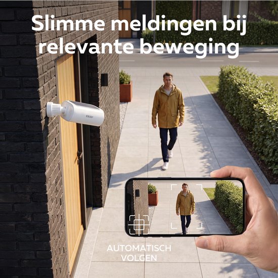 Calex Smart Outdoor Camera x2, 3MP - Draadloos - Op Zonne-Energie - WiFi 2.4GHz - Nachtzicht - Bewegingssensor - Spotlicht - Two-Way Audio - Wit — afbeelding 3
