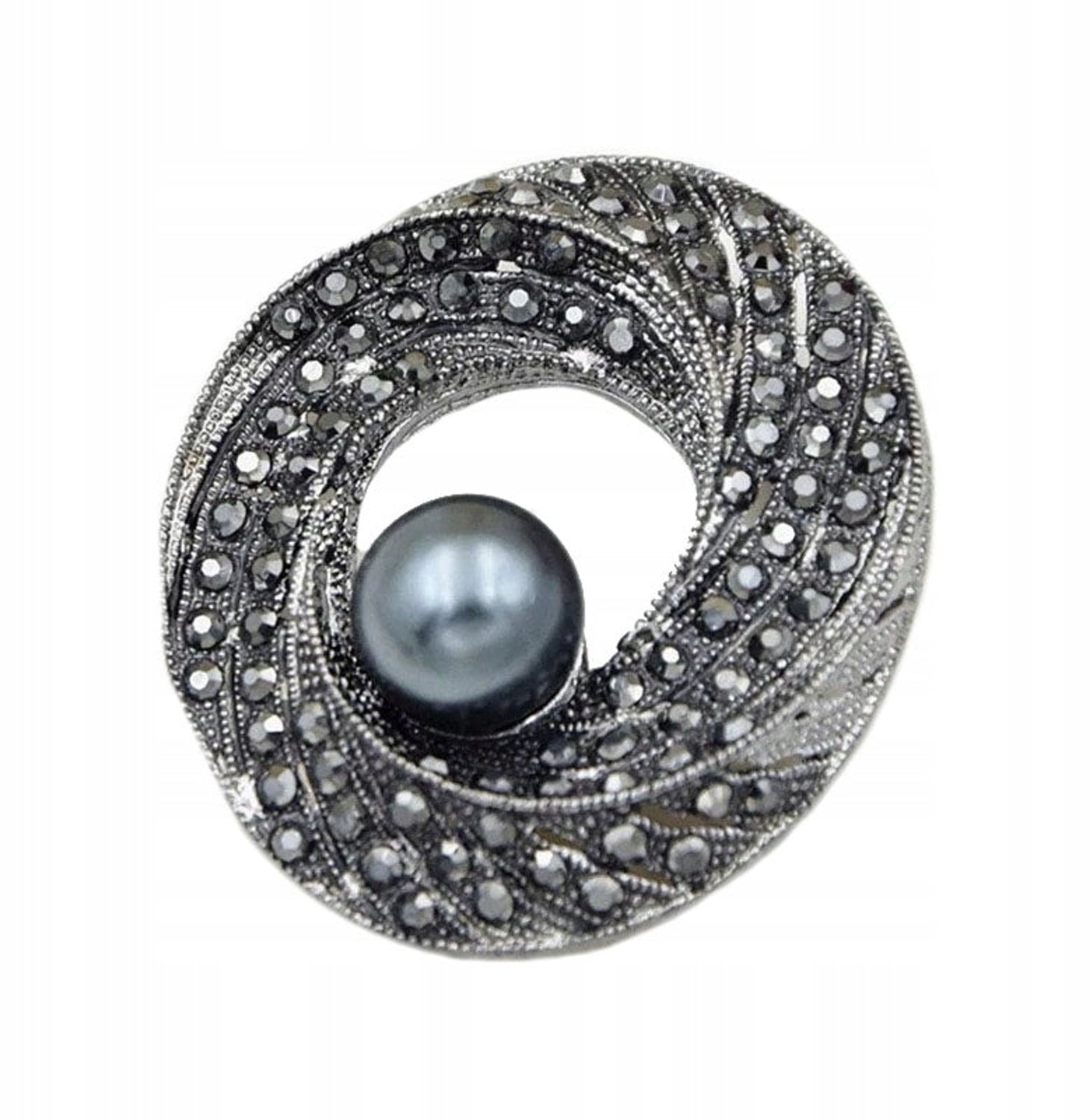 PINETS Barok Broche met Parel en Zirkonia - Vintage Stijl