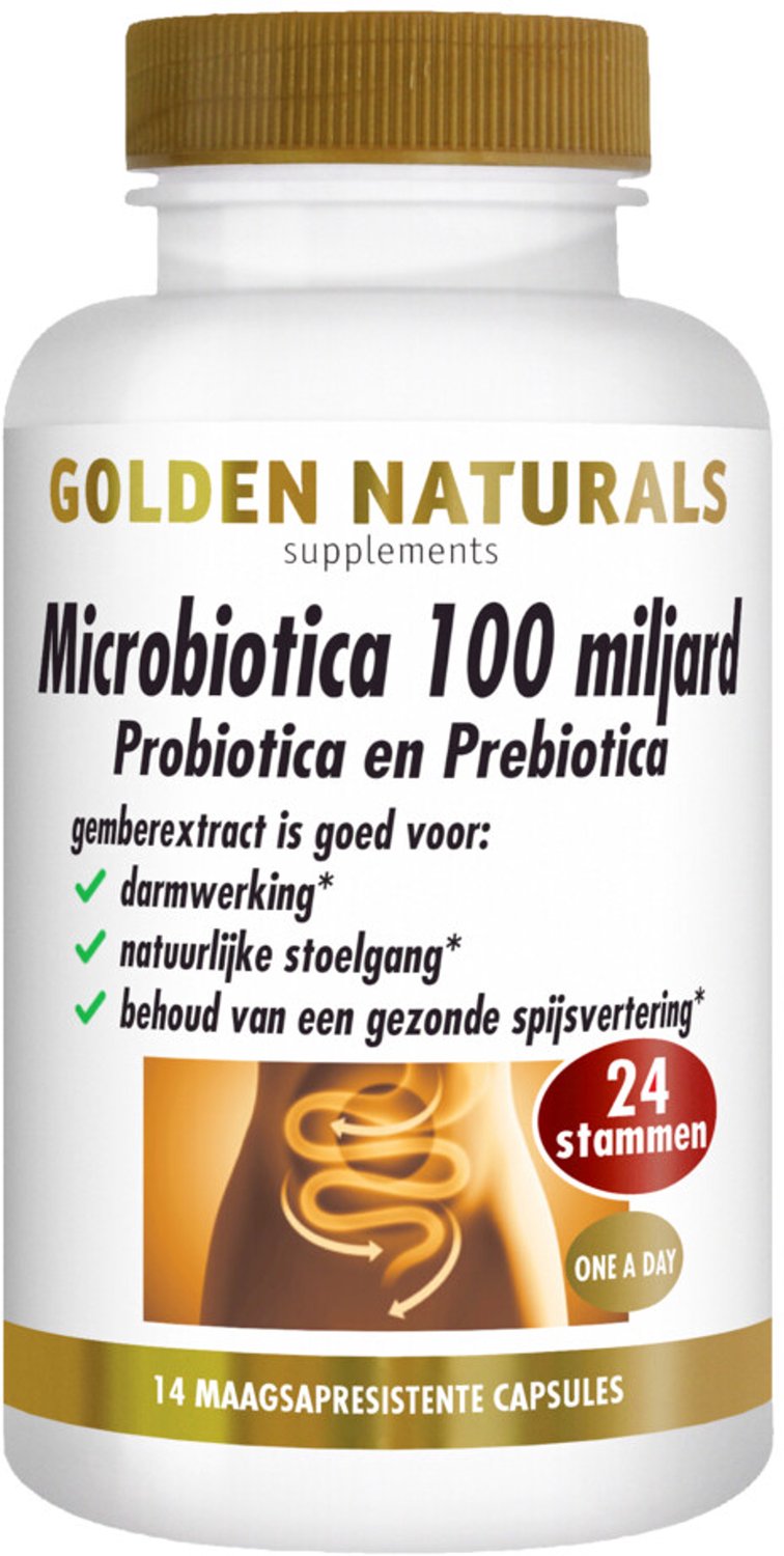 Golden Naturals - Microbiotica 100 Miljard - 2 x 14 vegacapsules - Voordeelverpakking