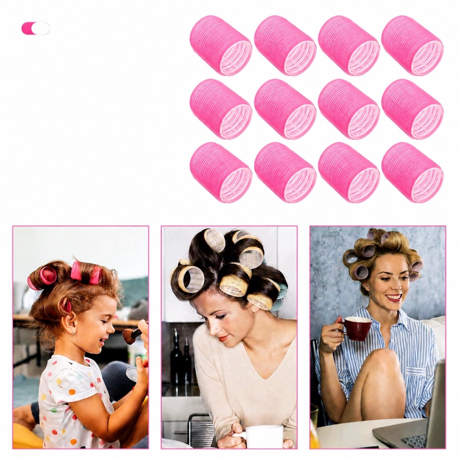 Merkloze Haarrollers met Klipjes - 24 Stuks XL voor Volume & Golven
