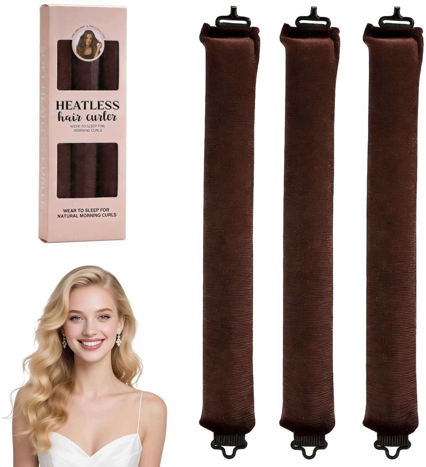 3x Zonder Hitte Krulrollers Slaapvriendelijk Haar Styling Accessoire