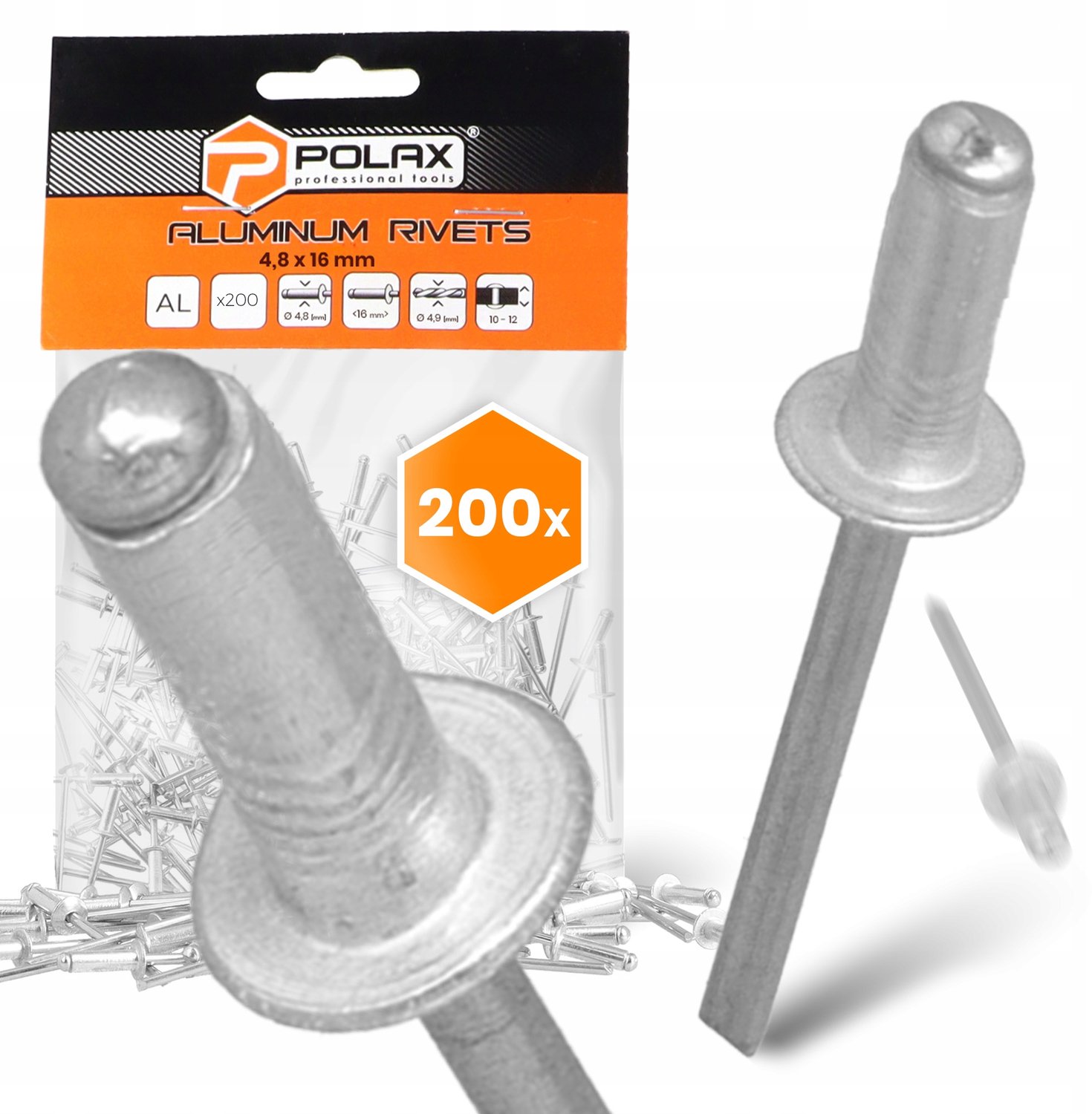 200x Aluminium Blindklinknagels 4,8x16 mm Verzinkt Staal Duurzaam