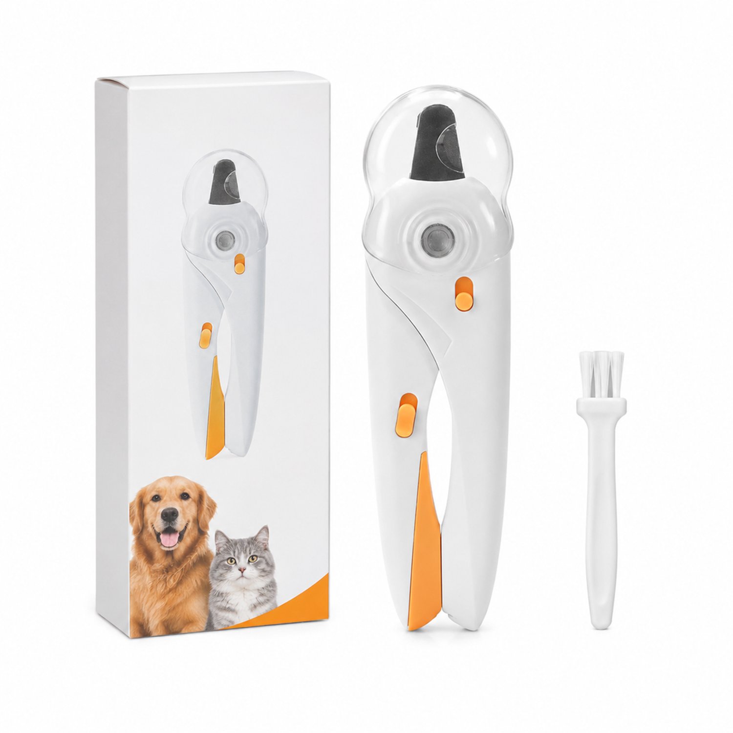 Elektrische nagelknipper voor huisdieren - elektrisch slijpen - LED - voor honden en katten - wit met kleurdoos