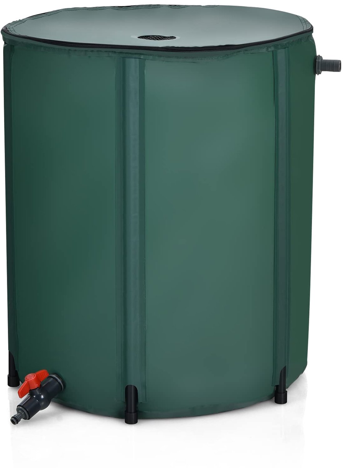 Famanu - Regenwaterton 200 liter - Bespaar water met een praktische oplossing - Opvouwbaar en met overloopventiel - Groen