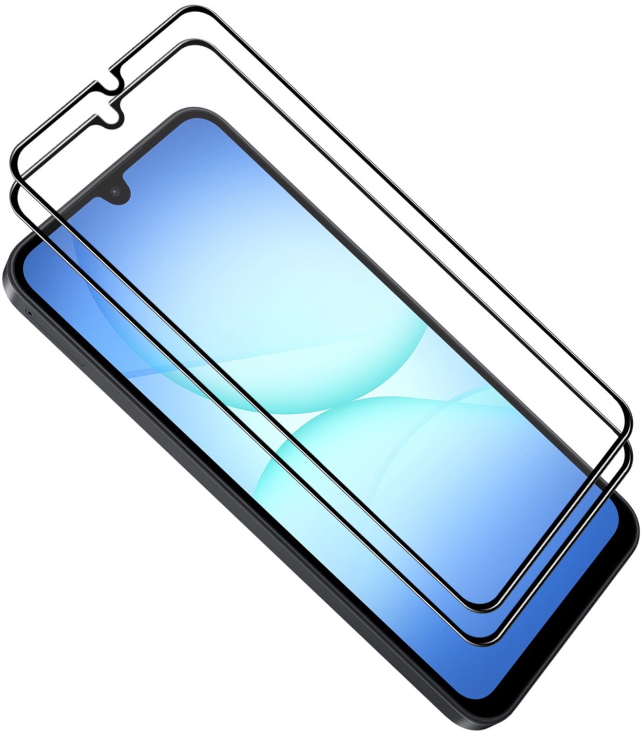 ENKAY Screen Protector - Geschikt voor Samsung Galaxy A18 Screen Protector - ENKAY Full-Cover 9H Tempered Glass Duo-Pack - Zwart