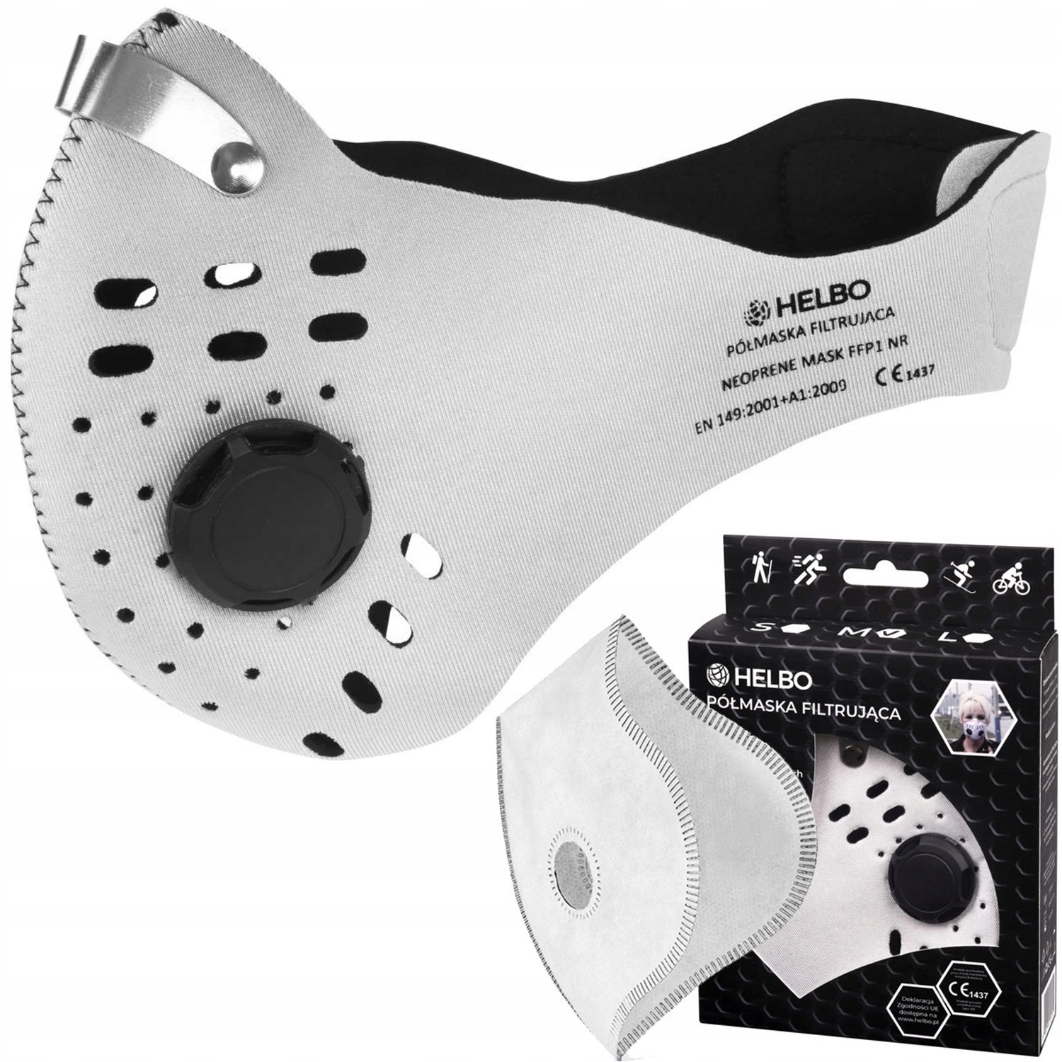 Neopreen Filtermasker Anti-Smog Sport - Ademhalingsbescherming met Filter
