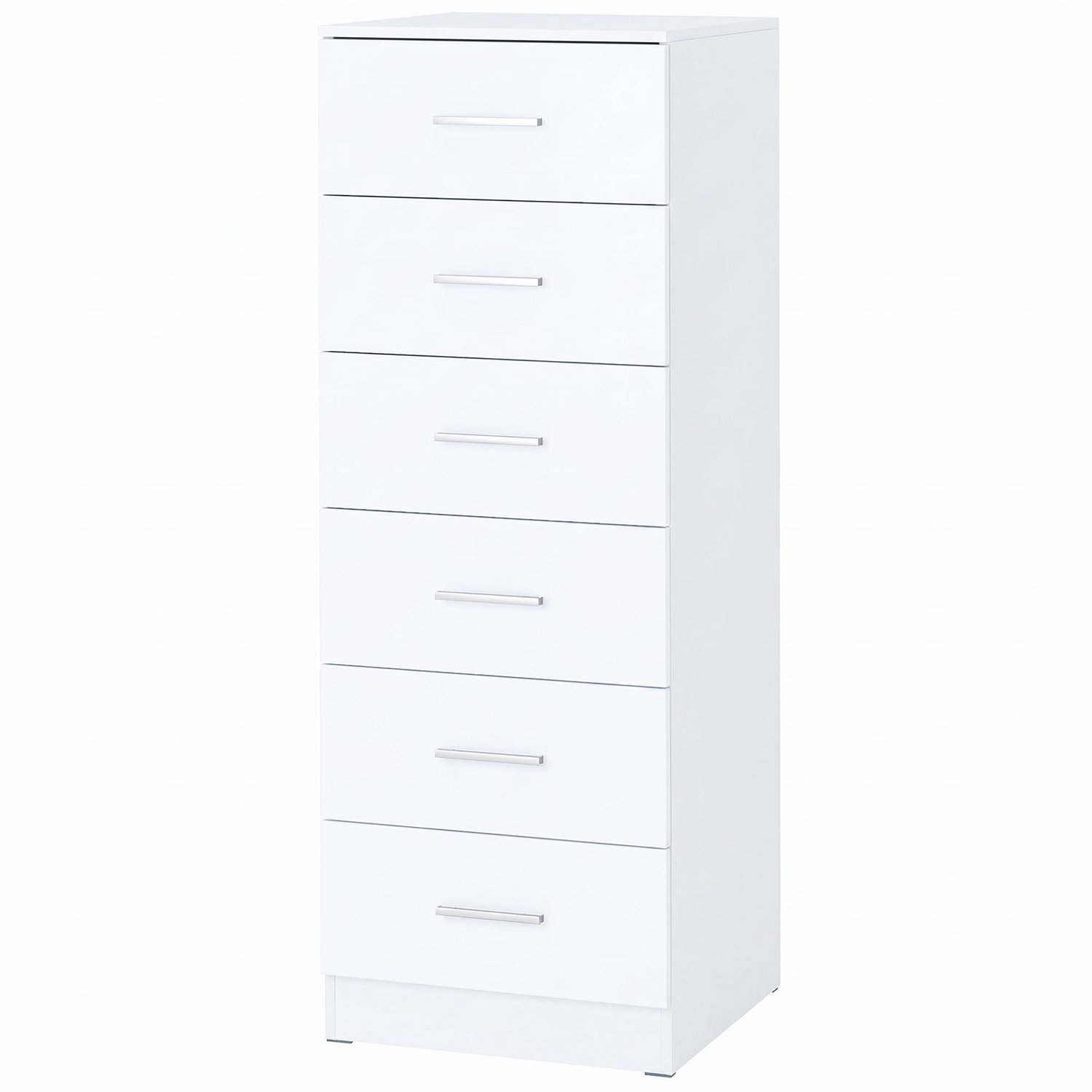 Homona Kommode met 6 lades - Met antikantelbeveiliging - 40 x 40 x 110 cm - Wit met houtnerf