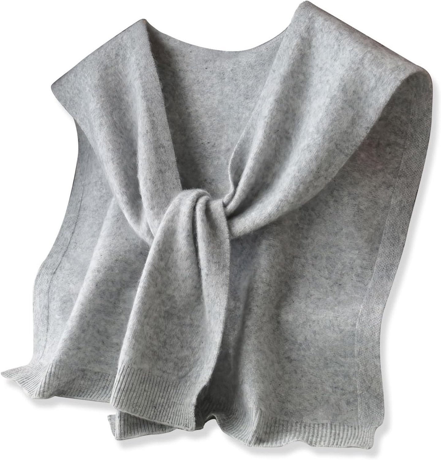 Kleine Gebreide Sjaal voor Dames in Effen Kleur - Wol, Lange Mouwen, Decoratieve Cape Wrap en Valse Kraag Sjaal