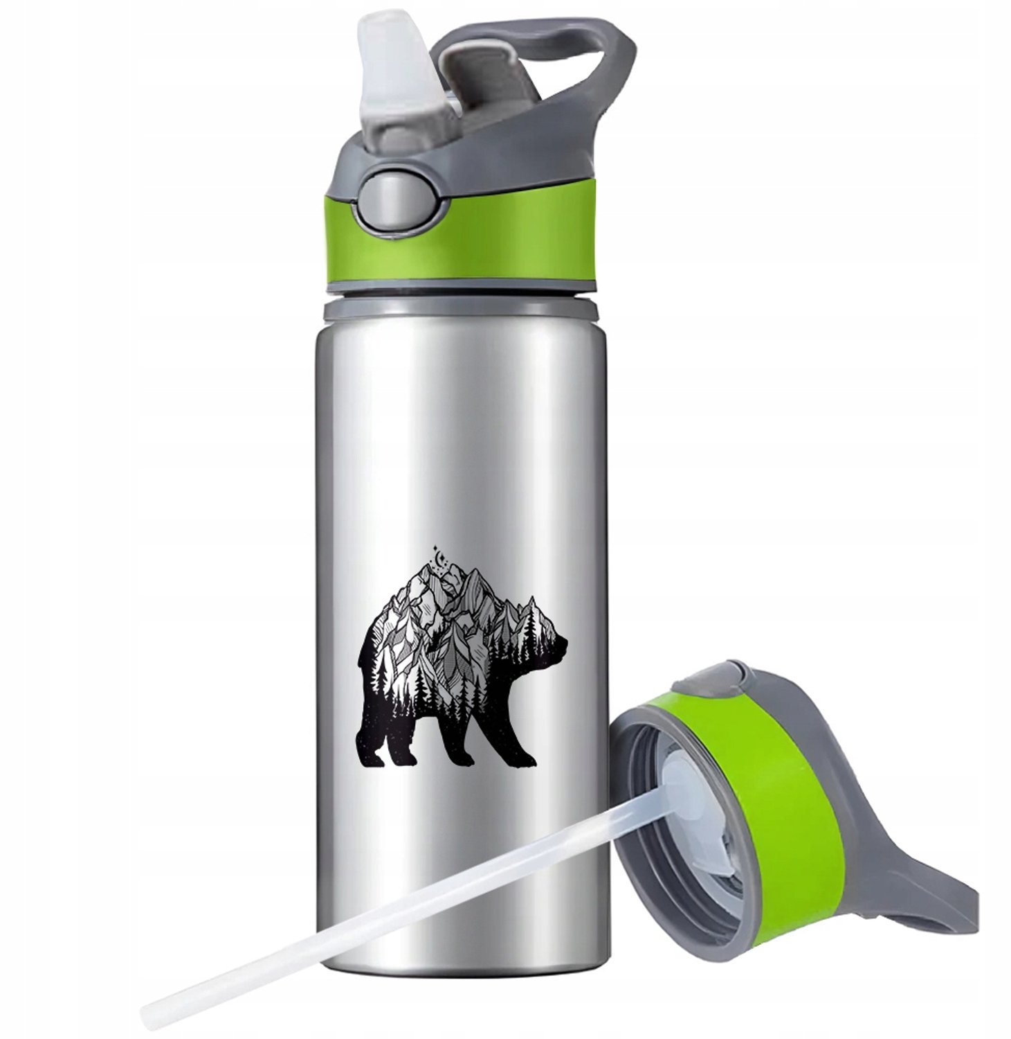 Aluminium Bidon Sportief met Rietje en Handvat - 650ml