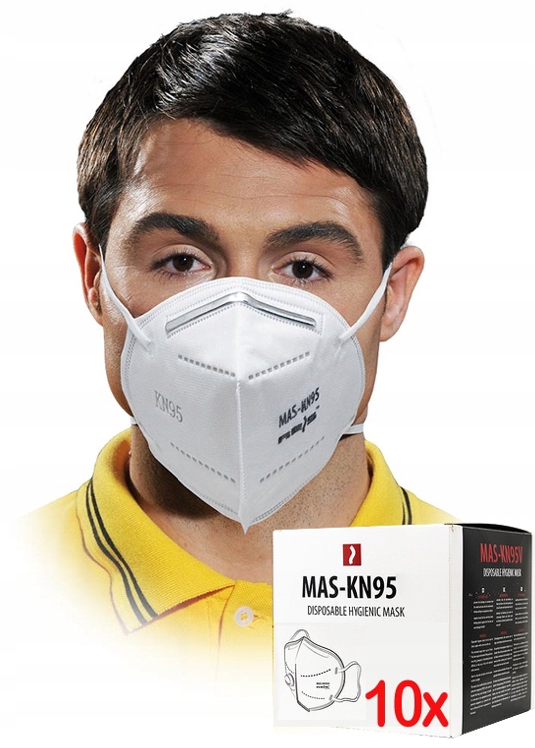 5-laags KN95 mondkapjes - 10 stuks, ademend en comfortabel