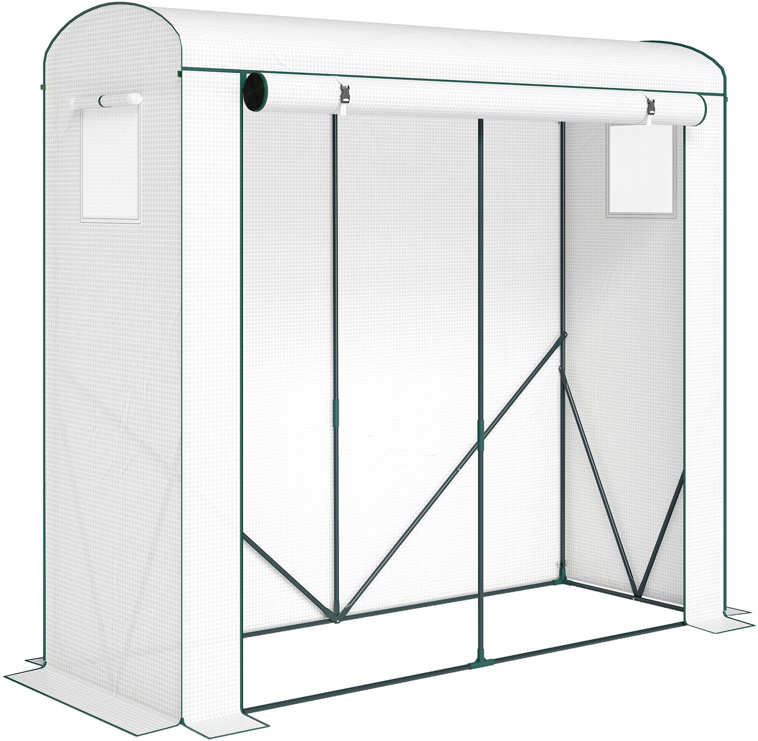 Sunona Foliekas - Met roldeur en 2 gaasramen - 200 x 75 x 188 cm - Wit/Donkergroen