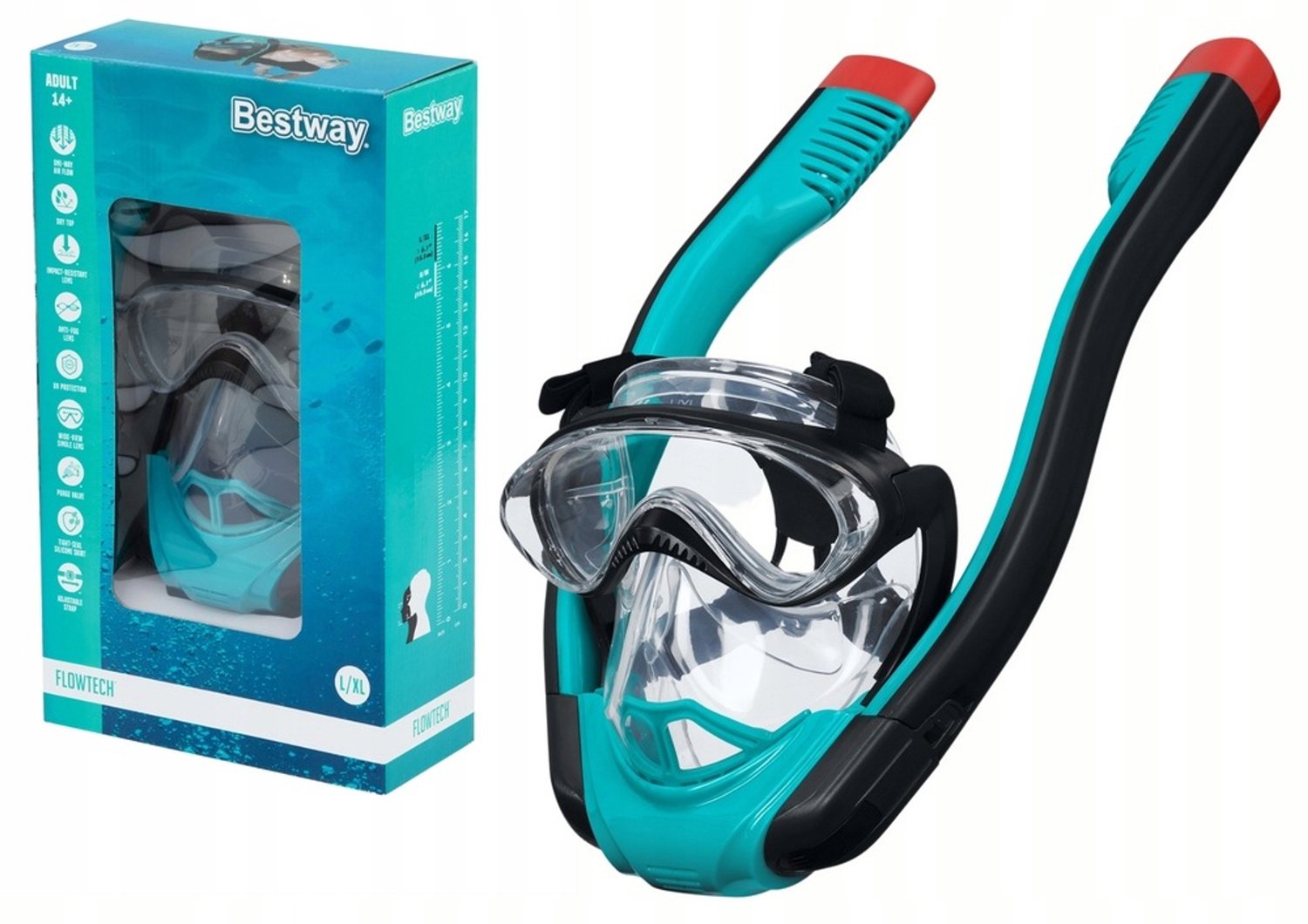 Merkloze Full-Face Snorkelmasker - Adem Natuurlijk - L/XL
