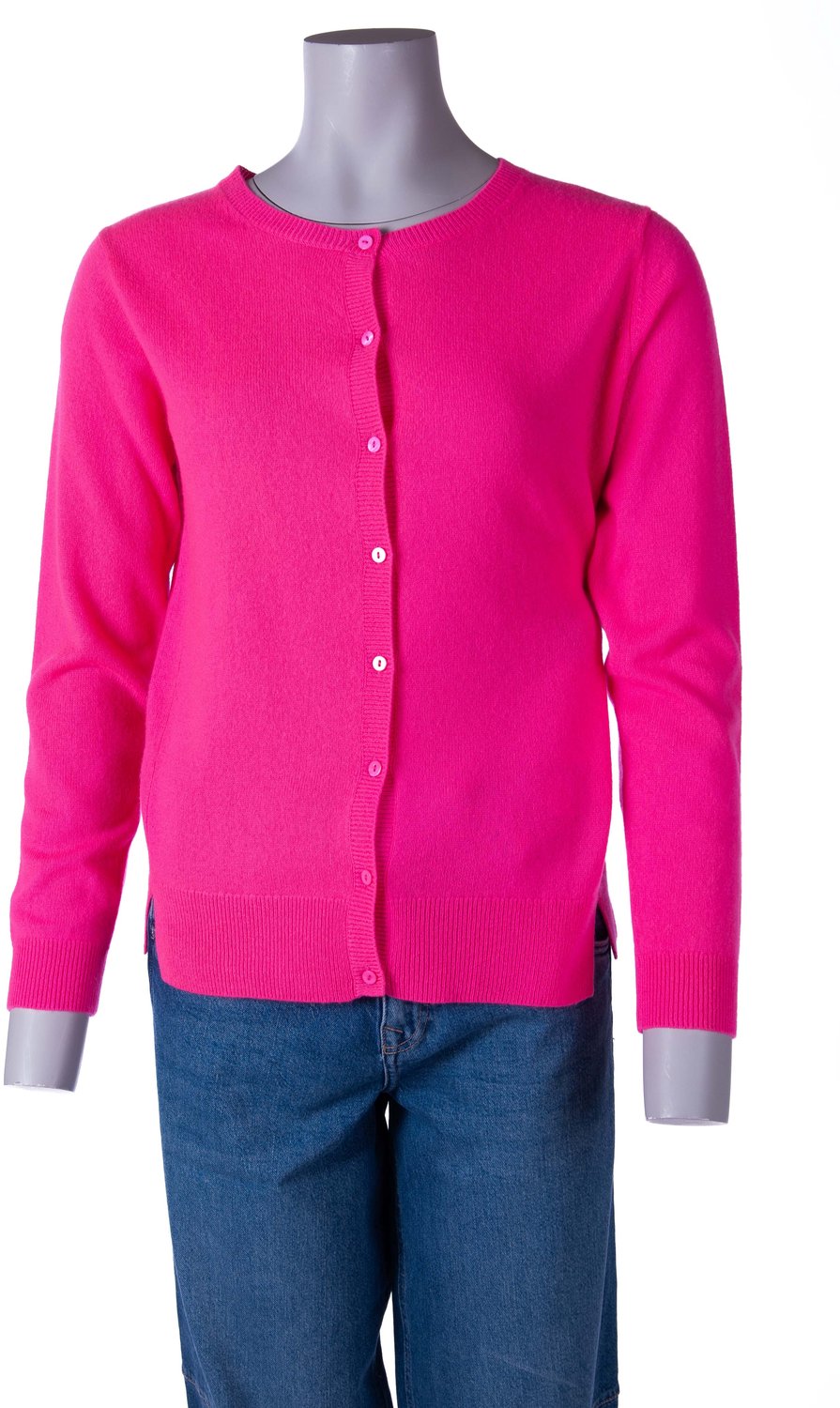 Princess vest fluo roze met ronde hals voor dames - L (40)